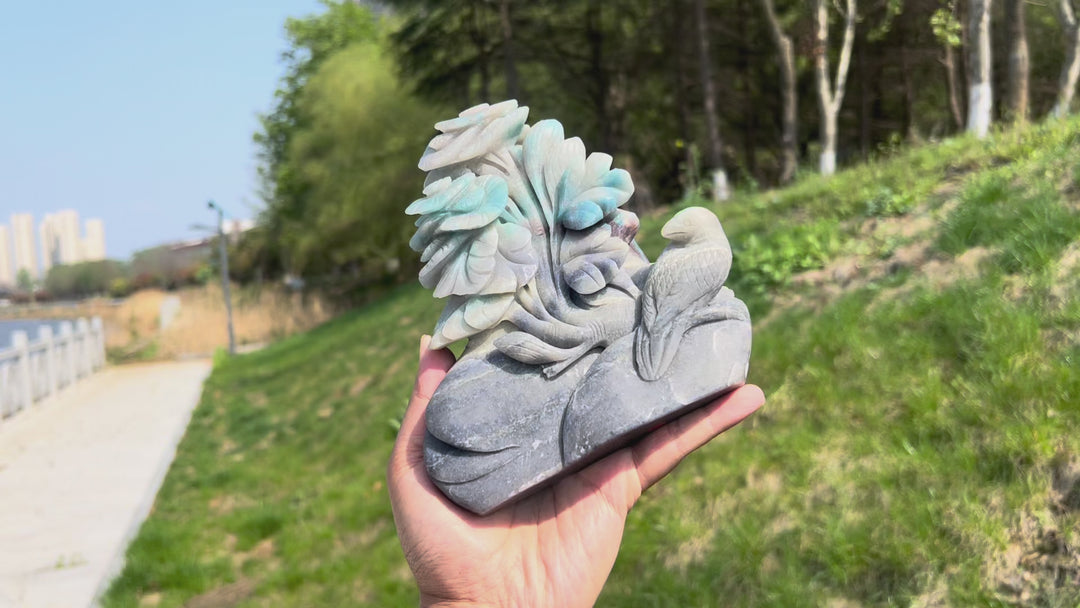 Unique,A Slightly Imperfect Natural Trolleite Flower Carving