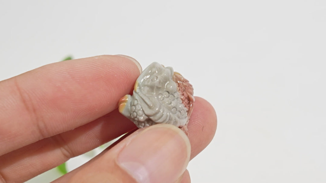 Natural Crystal Carving Alashan Agate Three Legged Money Toad