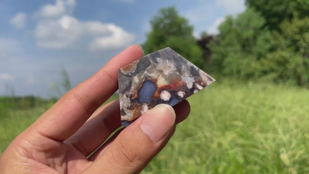 Natural Crystal Blue Flower Agate Freeform