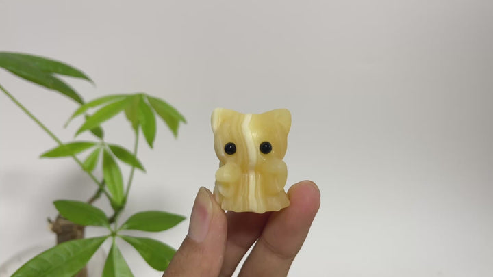 Natural Crystal Carving Adorable Ghost Cat
