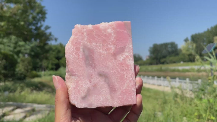 Unique,Natural Crystal Pink Opal Slice