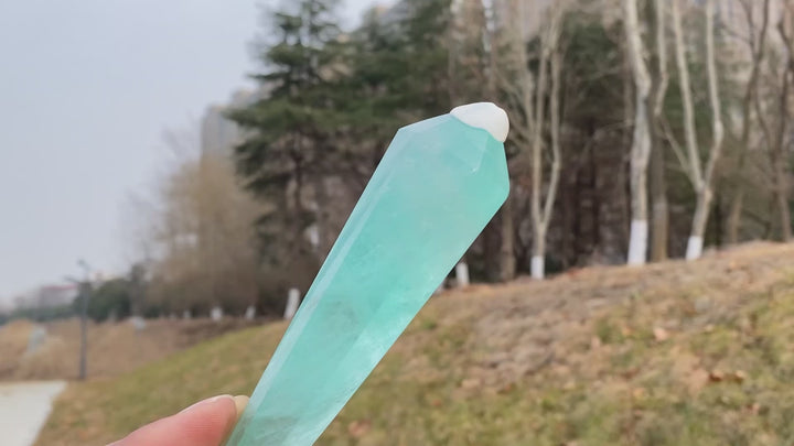 Natural Crystal Green Fluorite Wand