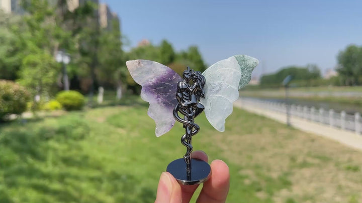 Natural Crystal Angel & Demon Wings