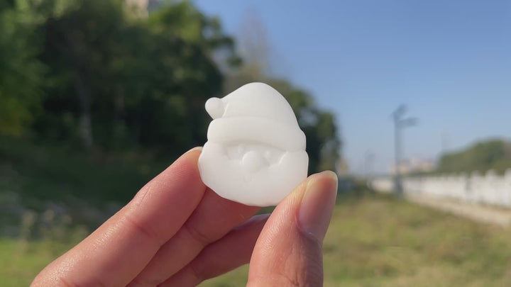 Natural Crystal Carving White Jade Santa Head