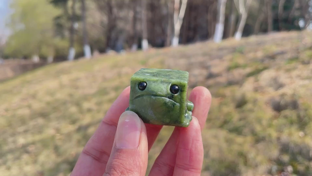 Natural Crystal Serpentine Frog