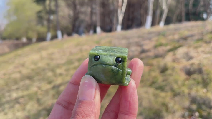 Natural Crystal Serpentine Frog