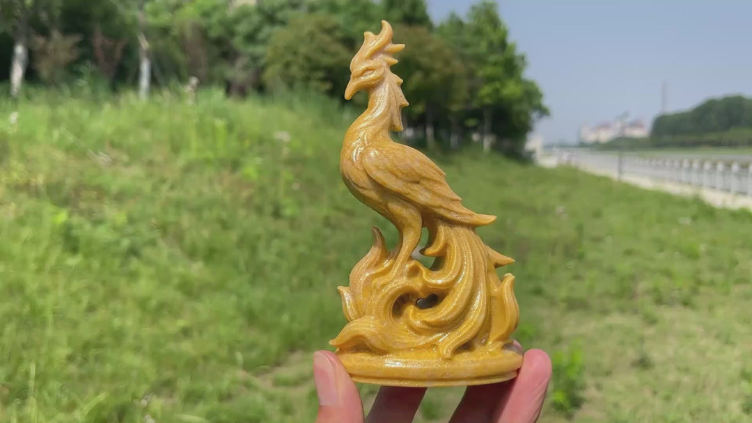 Natural Yellow Aventurine Phoenix Reborn Carving