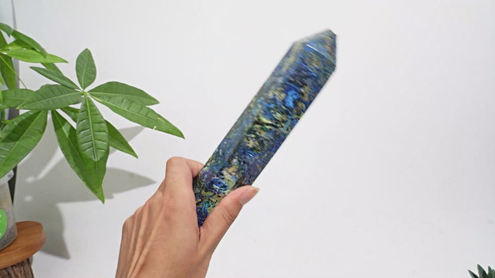 Unique,Natural Large Azurite Crystal Point
