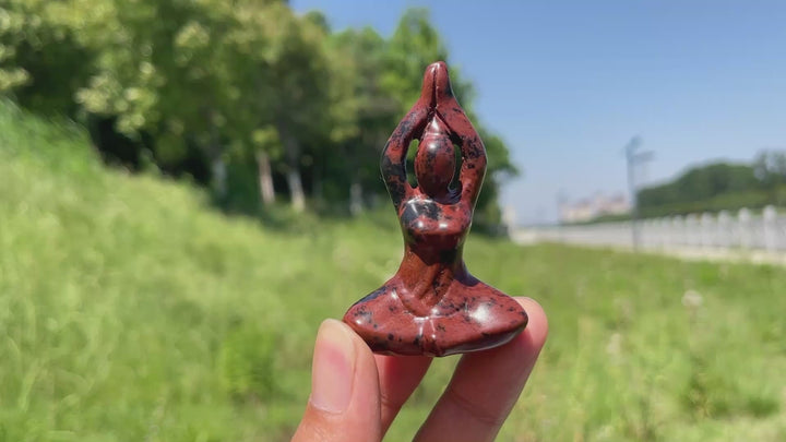 Natural Mini Yoga Lady Crystal Carving