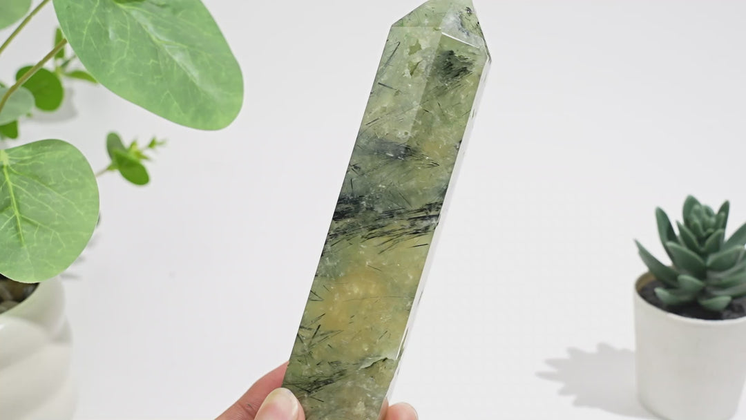 Natural Exquisite Prehnite Crystal Point