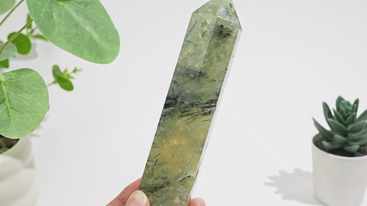 Natural Exquisite Prehnite Crystal Point