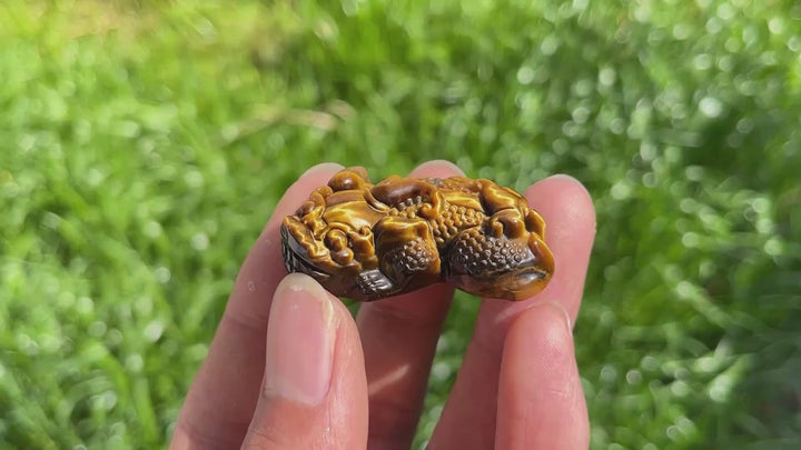 Natural Tiger Eye Pixiu Crystal Carving