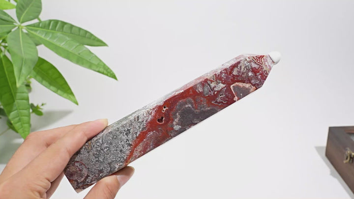 Unique,Natural Crystal Large Mexican Agate Point