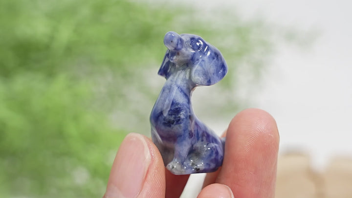 Natural Dachshund Crystal Carving