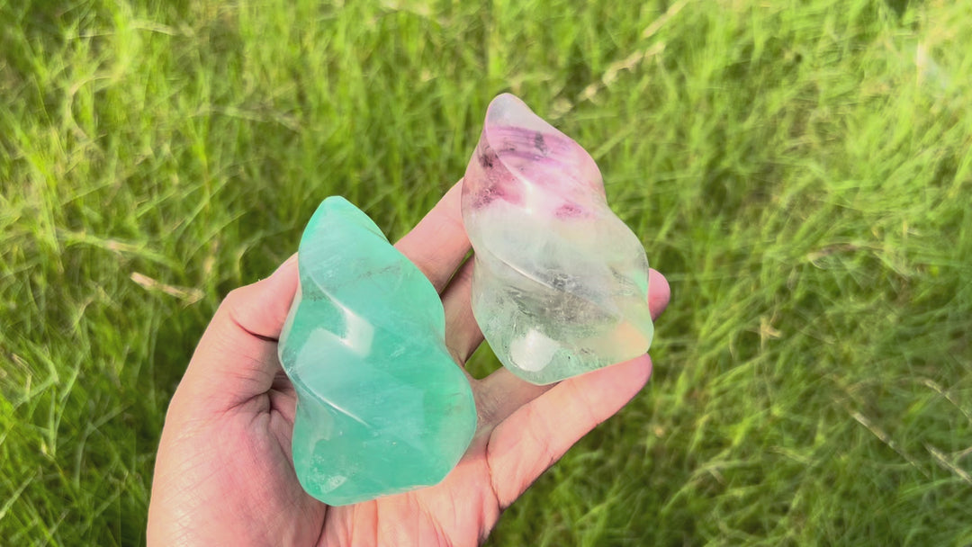 Natural Fluorite Crystal Flame