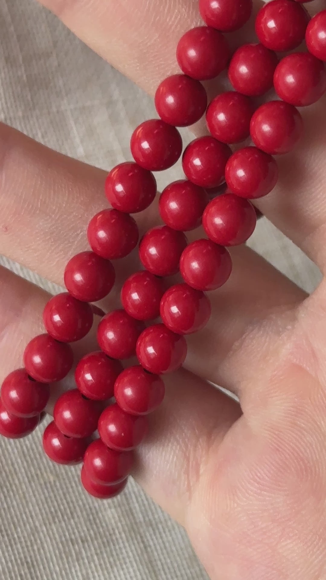 Cinnabar Triple Wrap Bracelet 6.0-6.2mm