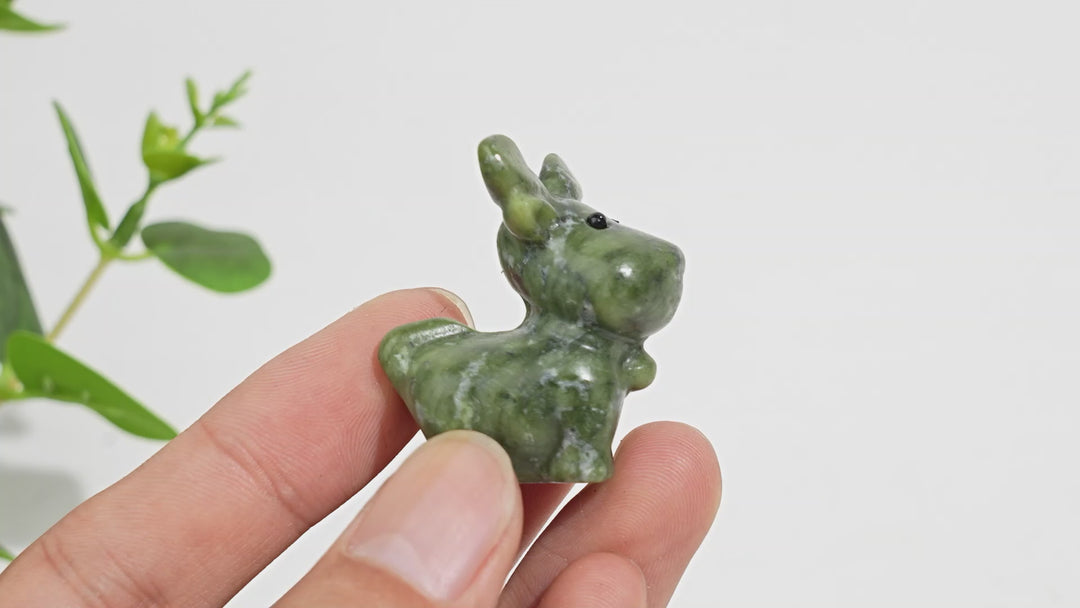 Natural Crystal Carving Cute Small Christmas Deer