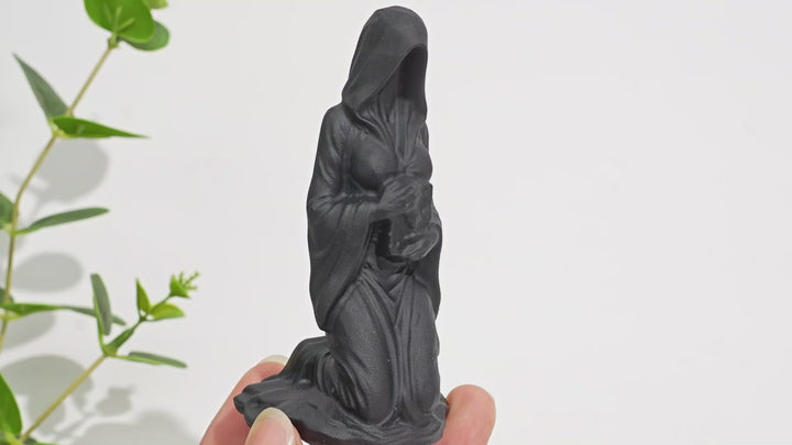 Natural Crystal Black Obsidian Female With Bible