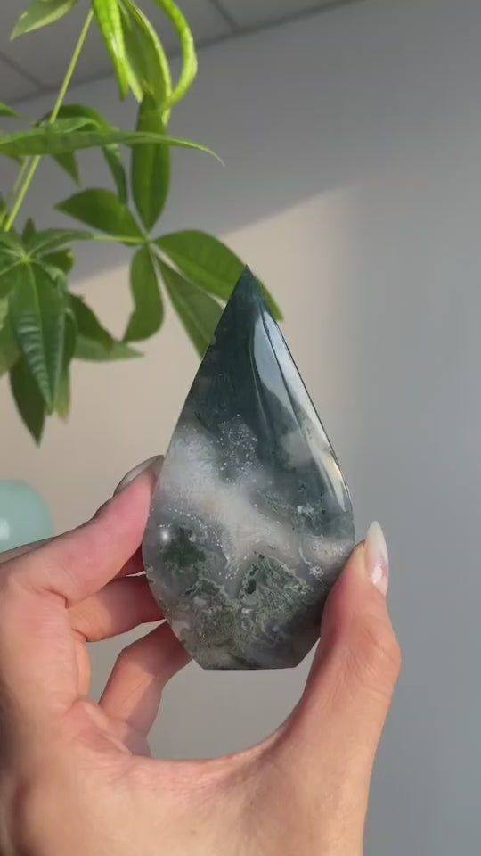 Unique,Moss Agate Teardrop