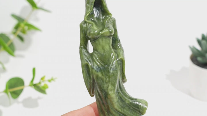 Natural Crystal Ghost Lady Carving