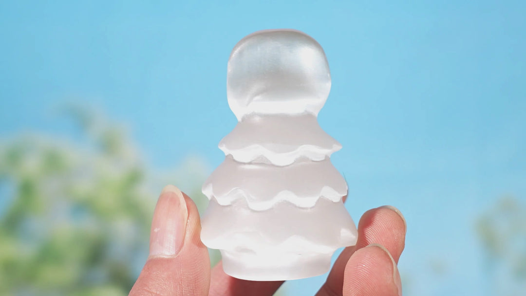 Natural Selenite Christmas Tree