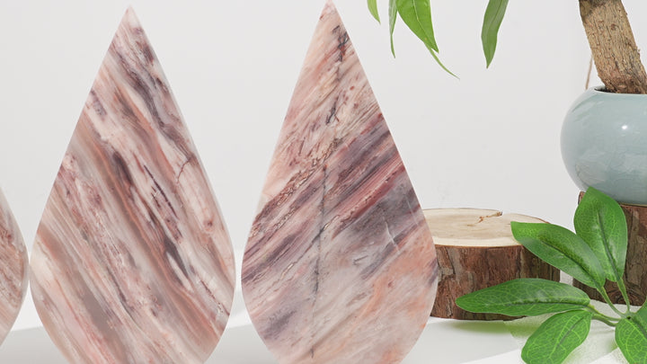 Natural Pink Thousand Layer Agate Teardrop