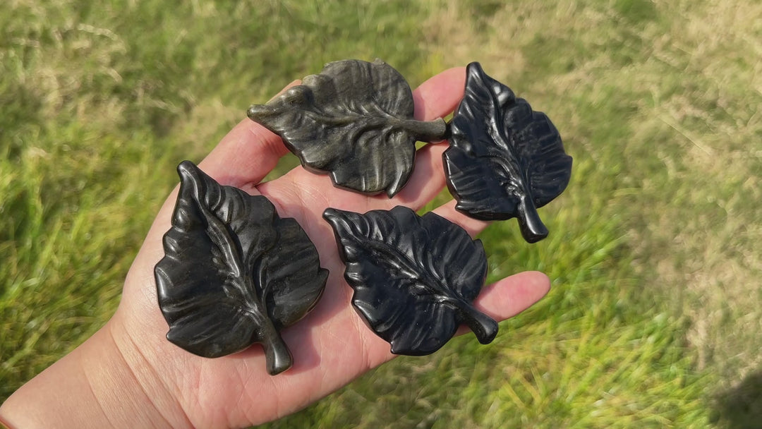 Natural Crystal Carving Leaf