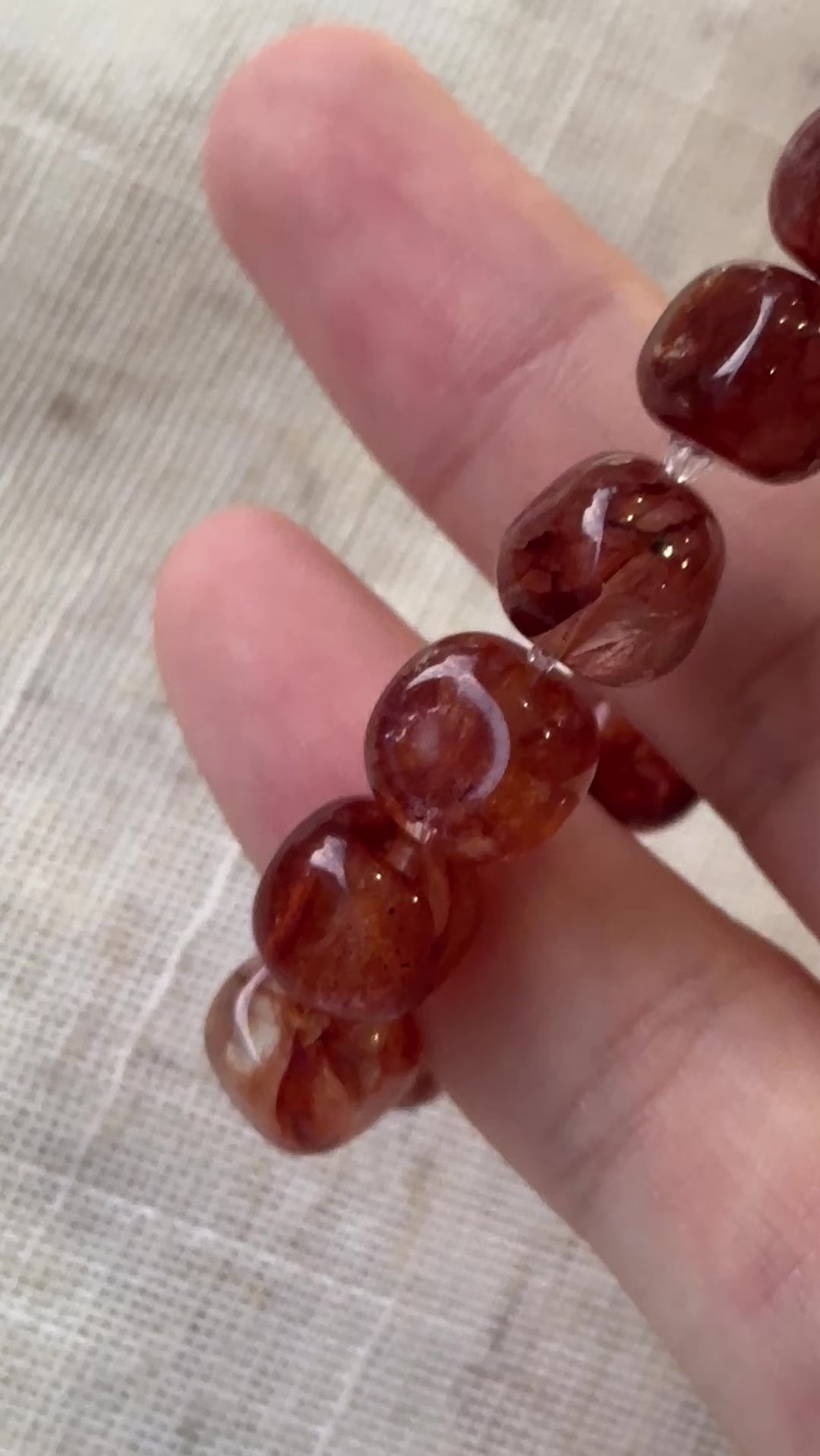 Fire Quartz Cube Bracelet 8.3-9.3mm