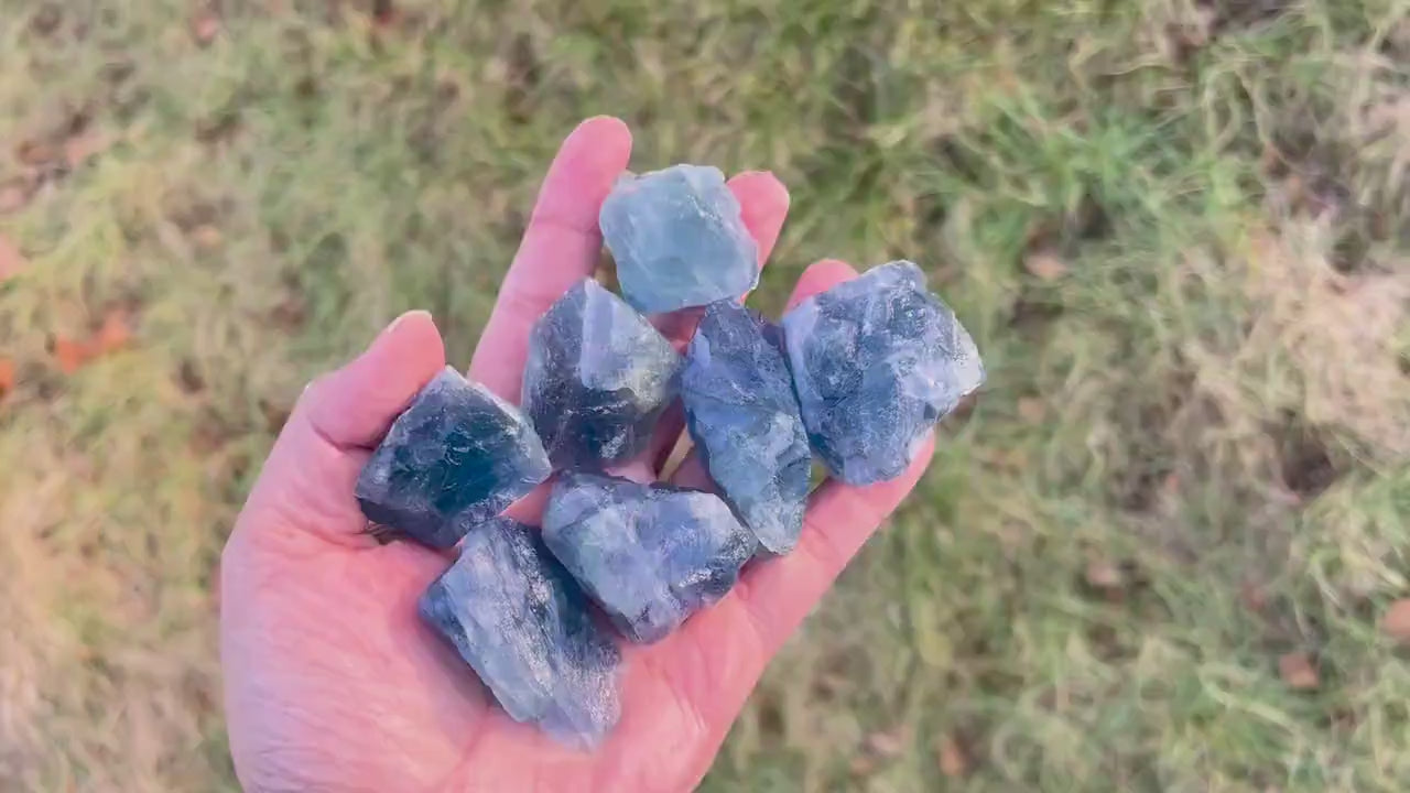 Natural Blue Fluorite Raw Stone – KiKi Crystal