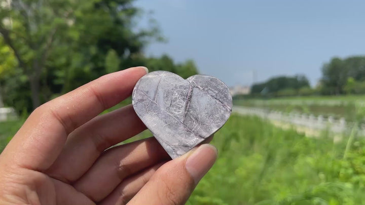 Natural Crystal Lepidolite Heart Carving