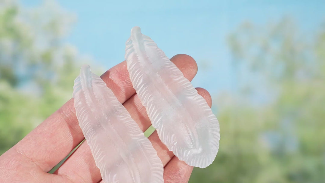 Natural Selenite Leaf Figurine