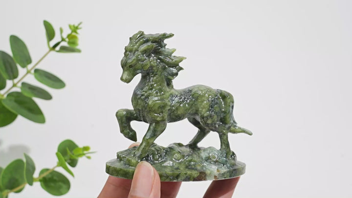 Natural Crystal Kirin Horse Carving