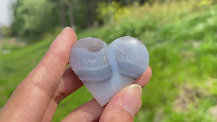Natural Crystal Agate Heart