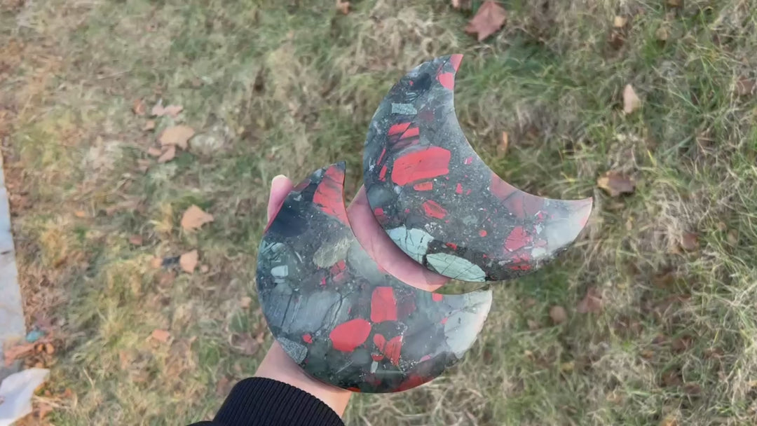 Unique,Natural Crystal African Bloodstone Moon