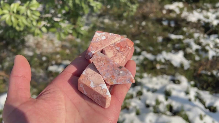 Natural Crystal Pink Agate Freeform