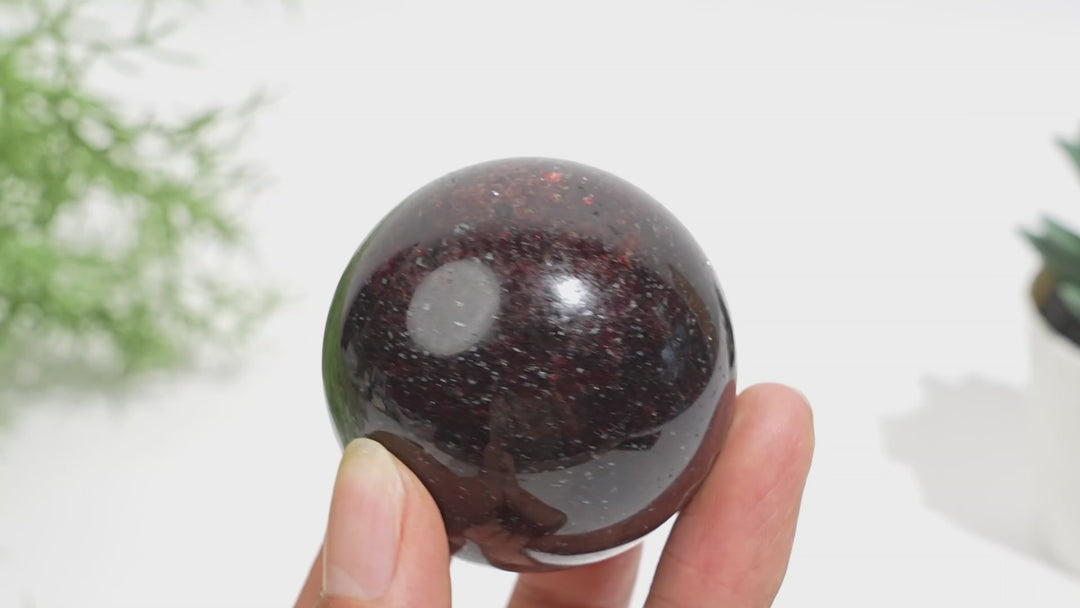 Natural Crystal Rich Strawberry Quartz Sphere