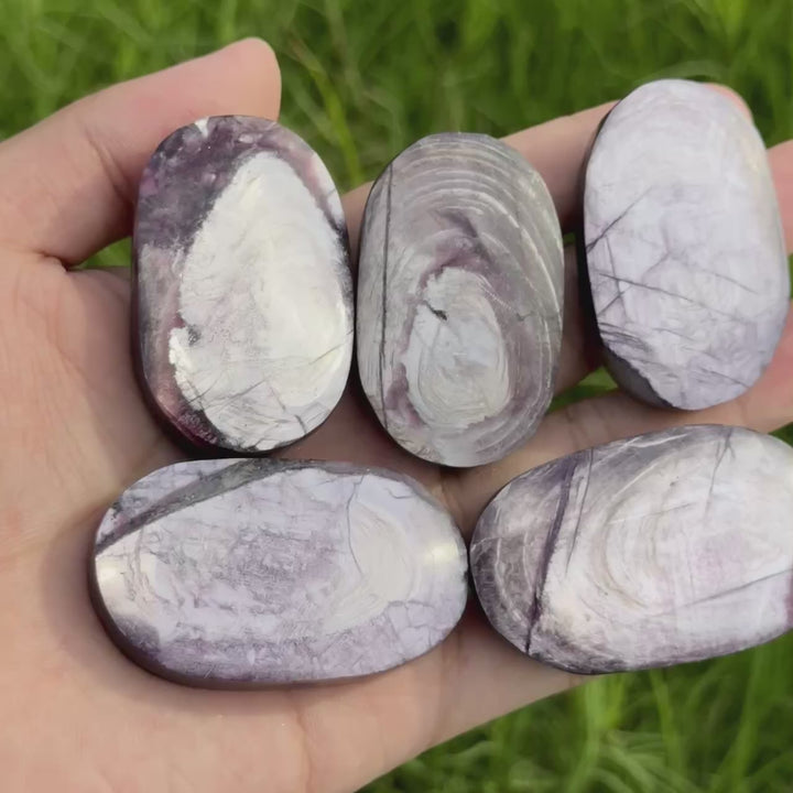 Natural Lepidolite Palm Stone