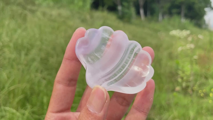 Natural Crystal Fluorite Shell Bowl Carving