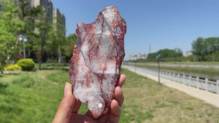 Unique,A Slightly Imperfect Natural Crystal Fire Quartz Slice