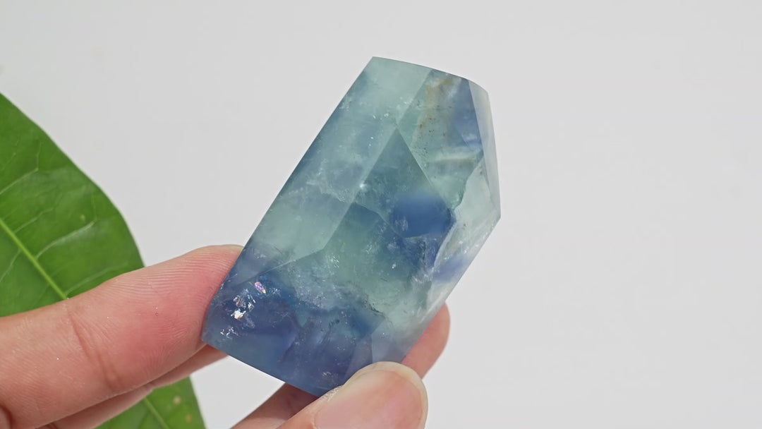 Natural Crystal Exquisite Blue Fluorite Freeform