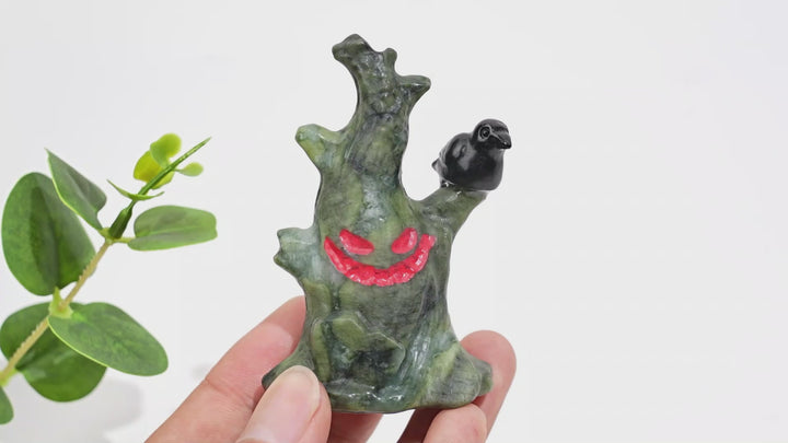 Natural Crystal Tree Spirit With Crow