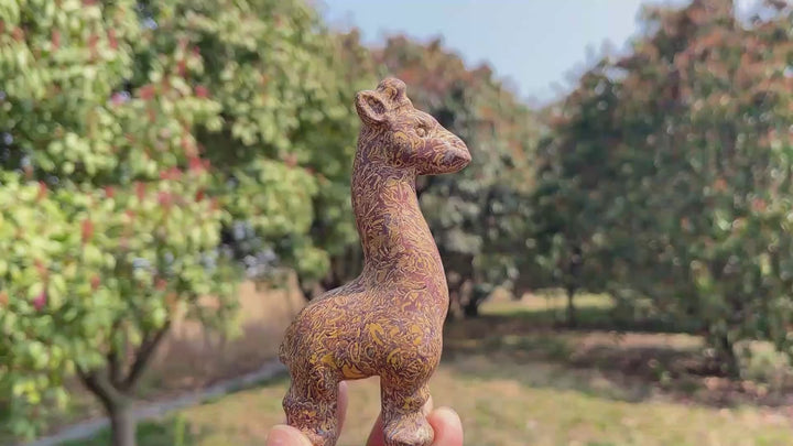 Natural Crystal Carved Calligraphy Jasper Giraffe