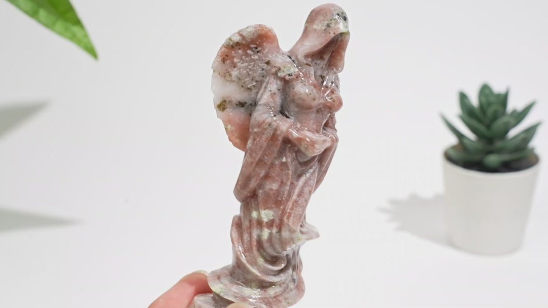 Natural Crystal Ghost Angel Carving