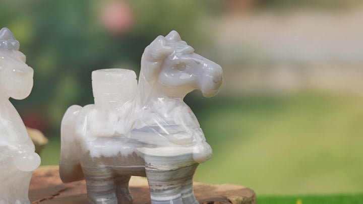 Unique,Natural Carving Agate Horse