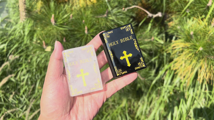 Natural Crystal Carved Bible