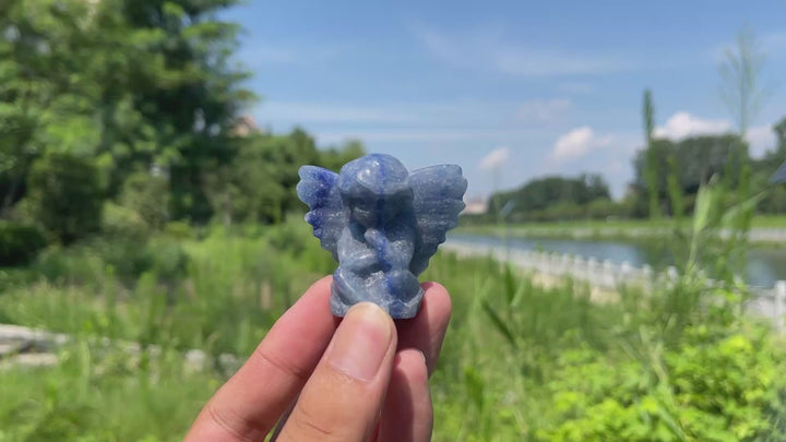 Natural Crystal Contemplative Cupid Carving