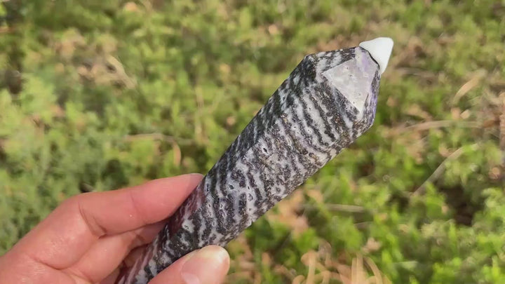Natural Purple Zebra Fluorite Wand