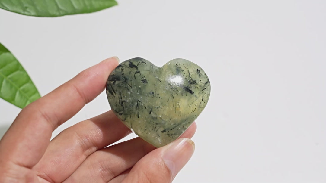 Natural Crystal Prehnite Heart