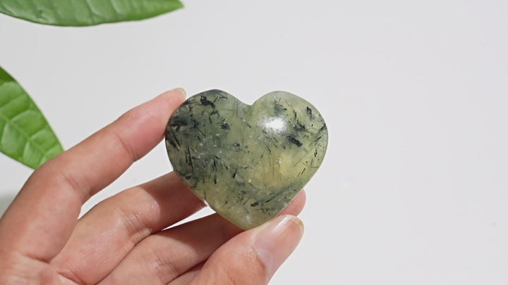 Natural Crystal Prehnite Heart