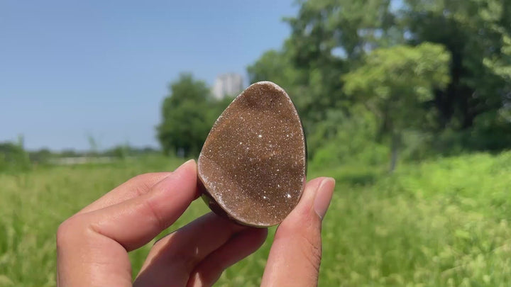 Unique,Natural Crystal Agate Druzy Egg